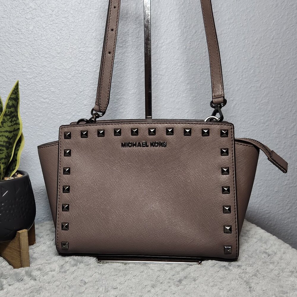 Authentic - Michael Kors Selma Studded Crossbody Saffiano Leather- PRICE IS FIRM